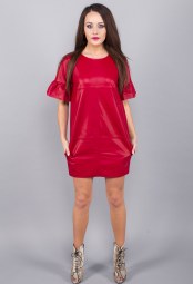 DIVINA RED FLOUNCE DRESS 