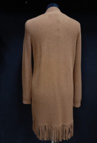 Vicolo rudy sweter z frędzlami