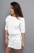 DIVINA WHITE LEATHER ZIPPER DRESS