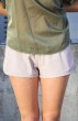 DIVINA LILA LEATHER SHORTS
